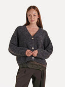 Bruin gebreid vest juline