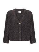 Bruin gebreid vest juline