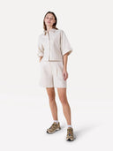 Beige linnenmix shorts moore