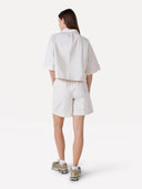 Beige linnenmix shorts moore