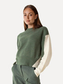Tweekleurige trui emily knitted pull