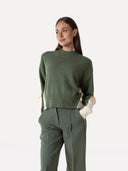 Tweekleurige trui emily knitted pull