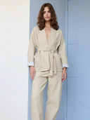 Beige pantalon vivia ramie pants