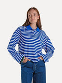 Blauw gestreepte polo simone