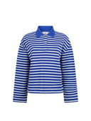 Blauw gestreepte polo simone