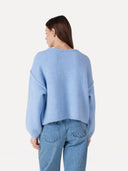 Blauw gebreide trui roxane