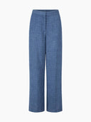 Blauwe broek moore wide boucle pants
