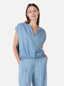 Blauwe denim top aurore
