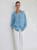Lichtblauwe blouse boisy shirt l/s