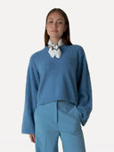 Zachte blauwe trui amaya knitted pull