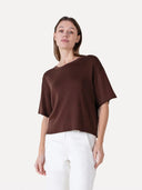 Bruine louise knitted pull s/s