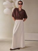 Bruine top met v-hals amice