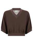 Bruine top met v-hals amice