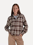 Bruine geruite blouse adrienne