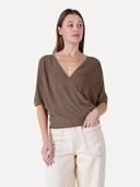 Gebreide knit met overslag lini