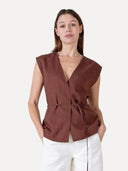 Bruin gilet rebecca