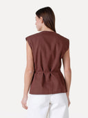 Bruin gilet rebecca
