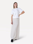 Creme gestreepte maxi rok liz