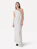 Creme gestreepte maxi rok liz