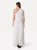 Creme gestreepte maxi rok liz