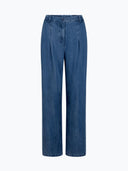 Denim broek moore pleated pants