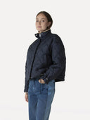 Donker blauwe bomber jacket