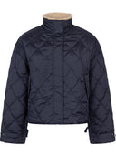 Donker blauwe bomber jacket