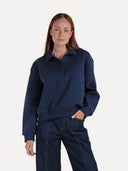 Donkerblauwe polo sweater mireille