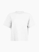 Ecru t-shirt met rib ravenelle