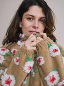 Fleece jas met bloemen sara jacket