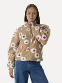 Fleece jas met bloemen sara jacket