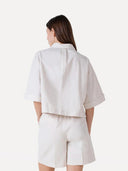 Beige linnenmix shorts moore