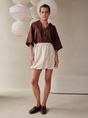 Beige korte rok marielle