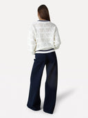 Donkerblauwe wide-leg jeans moore