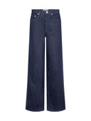 Donkerblauwe wide-leg jeans moore