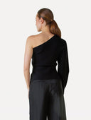 Zwarte nori knitted top l/s