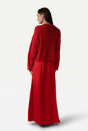 Rode satijnen rok liz skirt