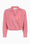 Rood gestreepte blouse elsie top