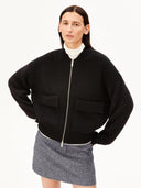 Zwarte alpaca blend knit jacket