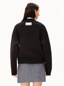 Zwarte alpaca blend knit jacket