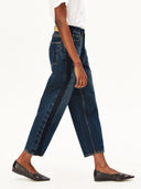 Donkerblauwe barrel jeans baarly high waist