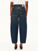 Donkerblauwe barrel jeans baarly high waist