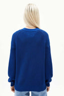 Blauwe gebreide trui haayle