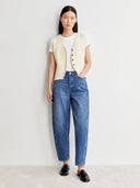 Donkerblauwe barrel jeans baarly