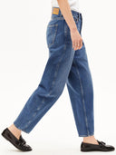 Donkerblauwe barrel jeans baarly