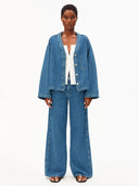 Denim jacket met linnen