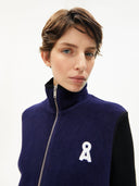 Donkerblauw mouwloos vest iconic a karlenaa