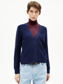 Donkerblauw gebreid vest menaal links links