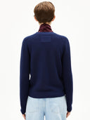 Donkerblauw gebreid vest menaal links links