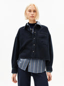 Donkerblauwe denim blouse nalaani